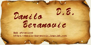 Danilo Beranović vizit kartica